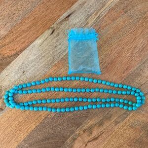 Turquoise Bead Necklace beaded long